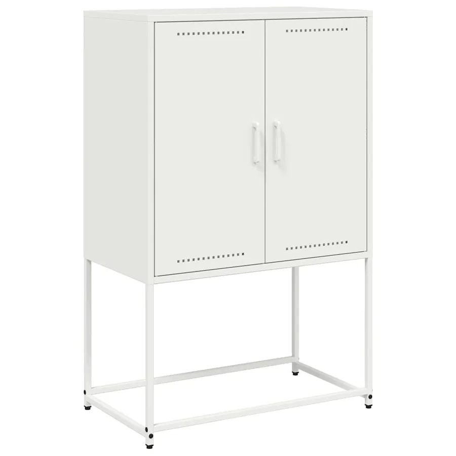 Buffet haut blanc 68,5x38,5x107 cm acier - 2