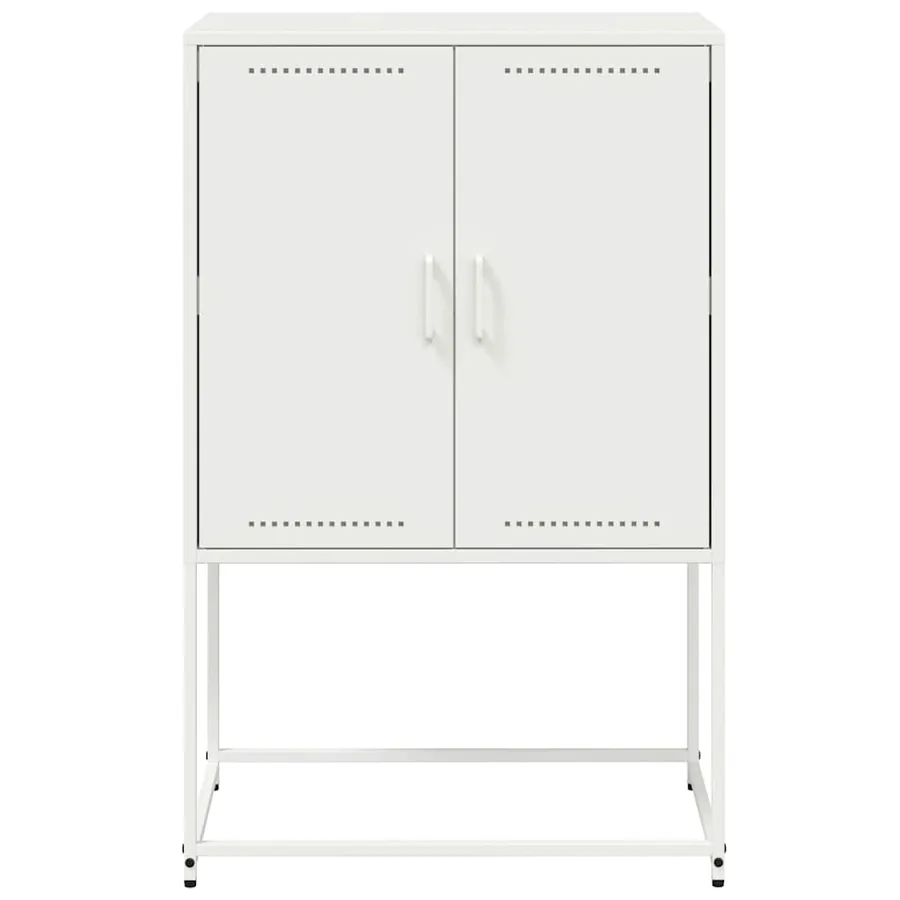 Buffet haut blanc 68,5x38,5x107 cm acier - 6