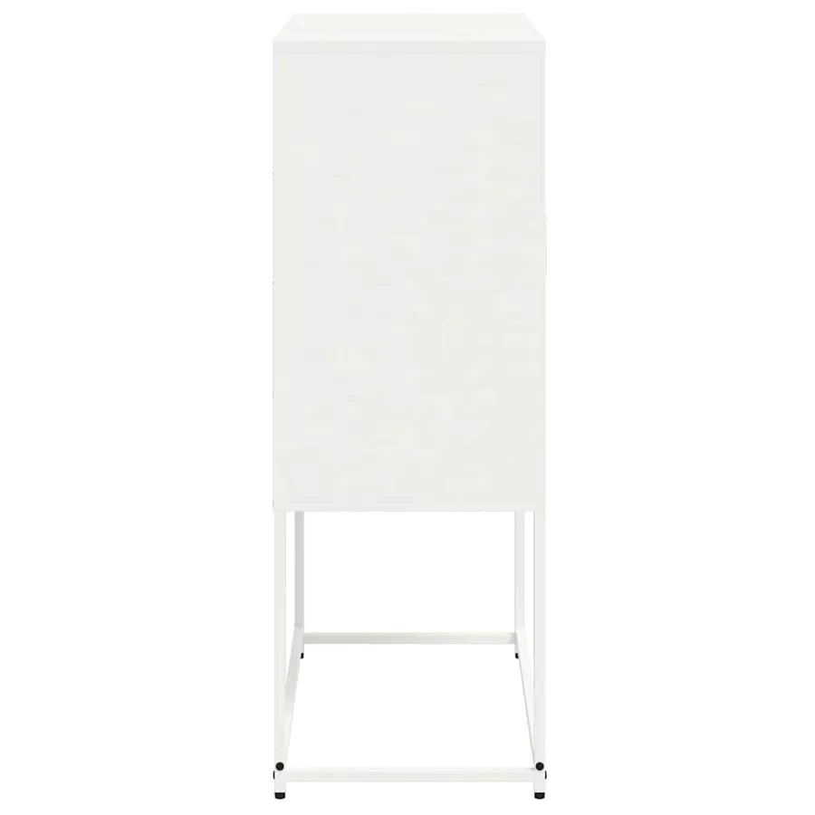 Buffet haut blanc 68,5x38,5x107 cm acier - 7
