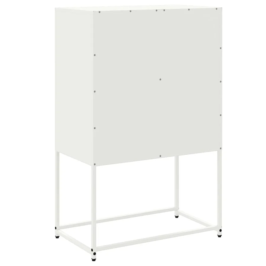Buffet haut blanc 68,5x38,5x107 cm acier - 8