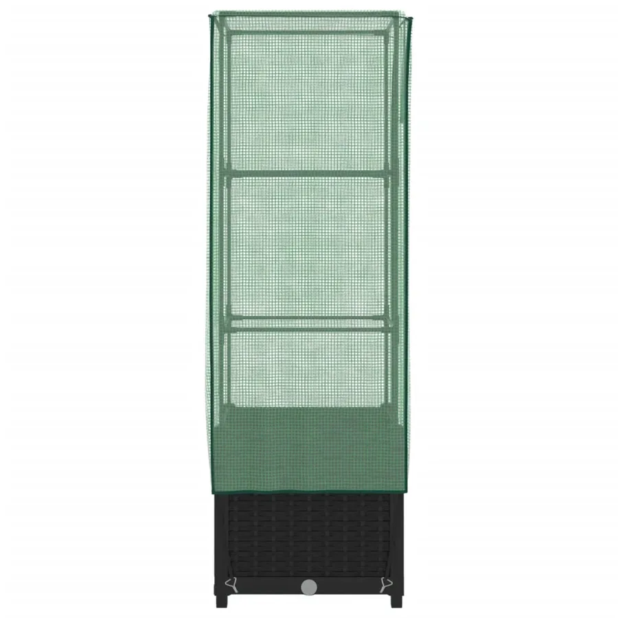 Jardinière surélevée avec housse aspect rotin 40x40x139 cm - 5