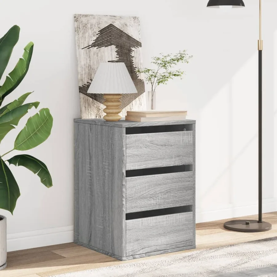 Commode d'angle sonoma gris 40x41x58 cm bois d'ingénierie - 3