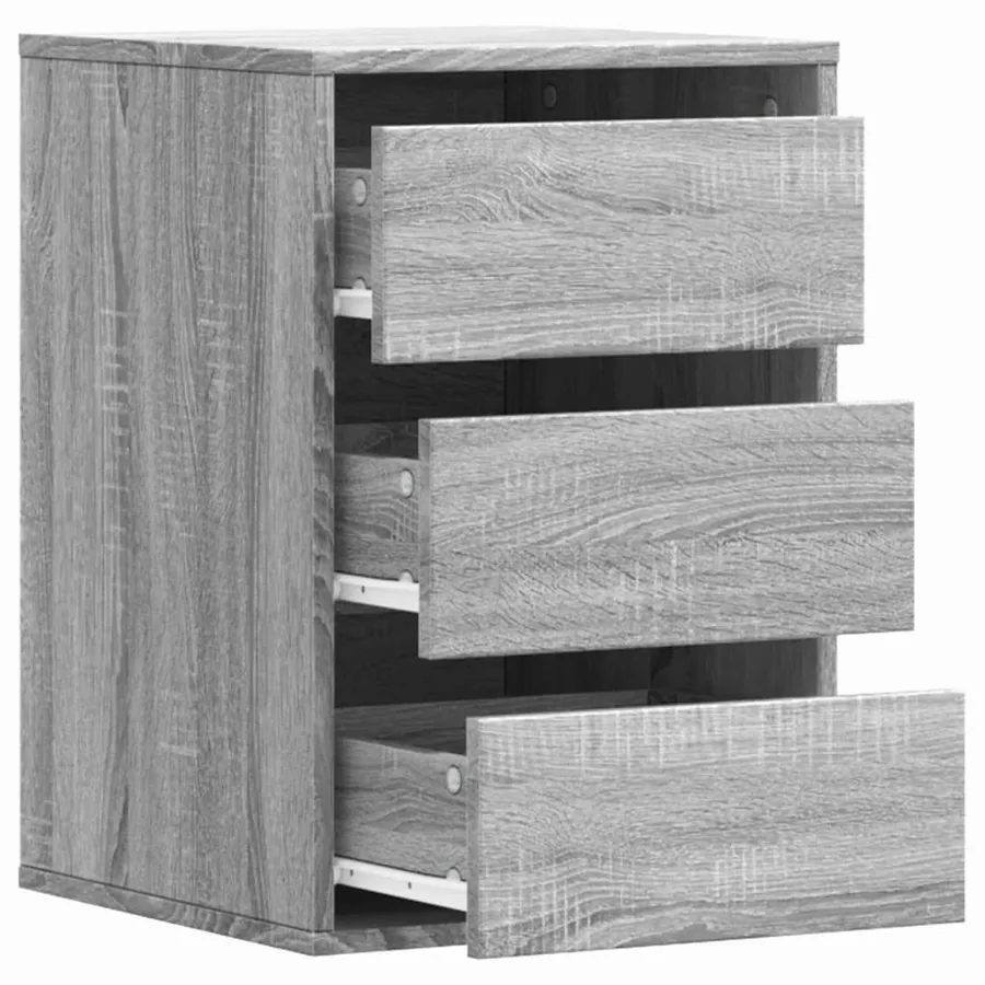 Commode d'angle sonoma gris 40x41x58 cm bois d'ingénierie - 5