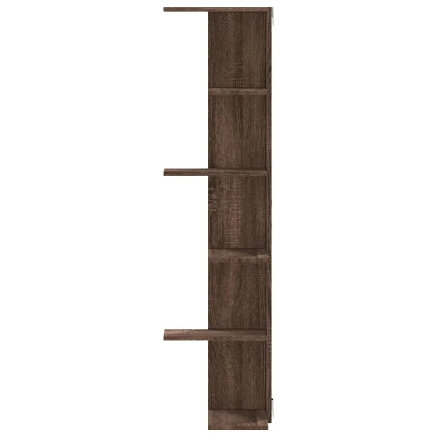 Étagère d'angle murale chêne marron bois d'ingénierie - 4