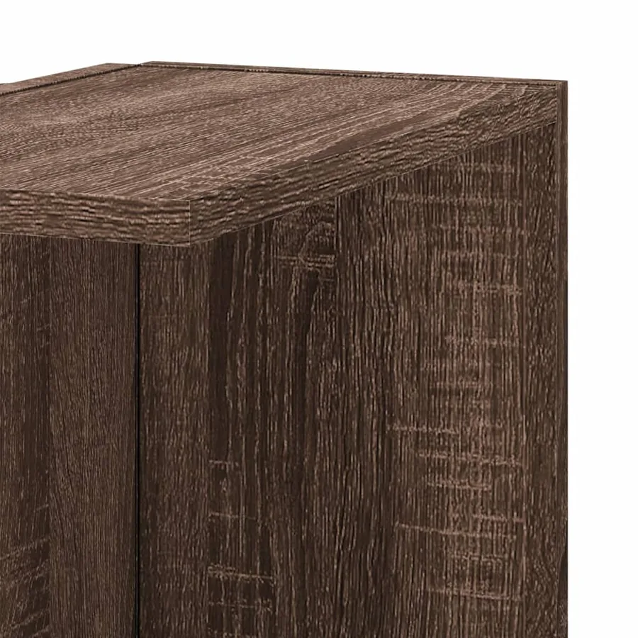 Étagère d'angle murale chêne marron bois d'ingénierie - 7