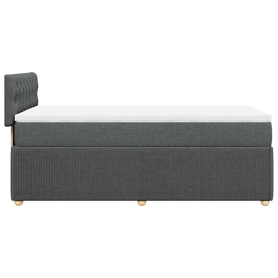 Sommier à lattes de lit et matelas Gris foncé 90x190 cm Tissu - 7