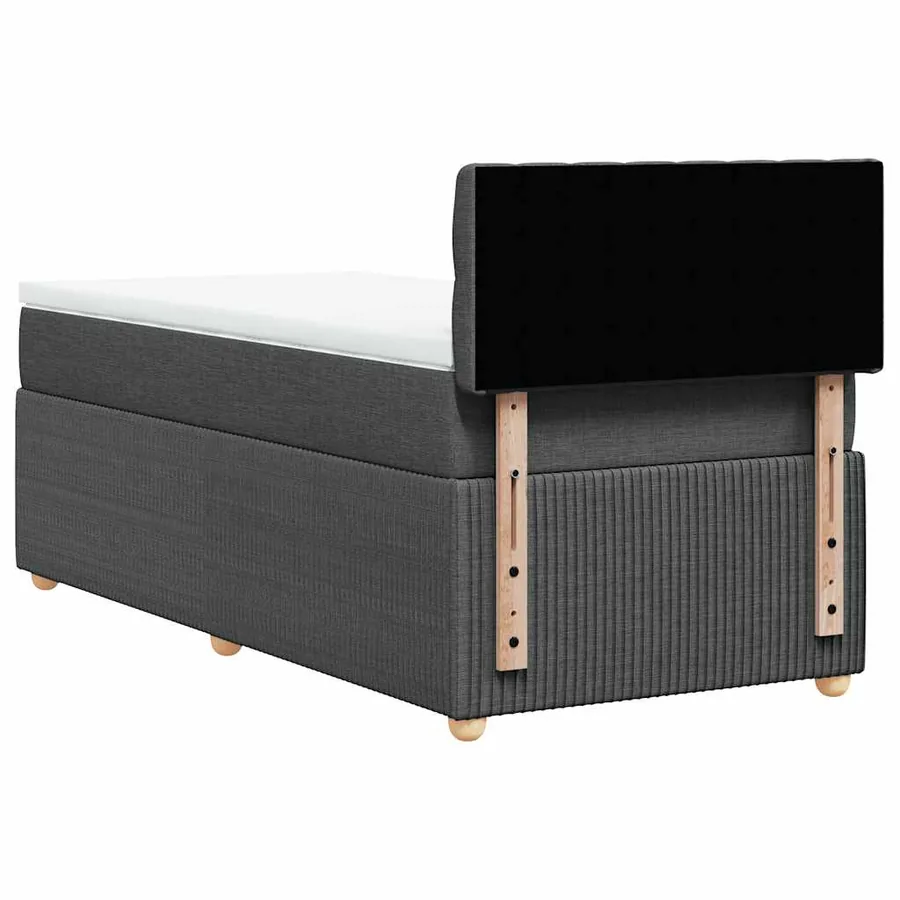 Sommier à lattes de lit et matelas Gris foncé 90x190 cm Tissu - 8