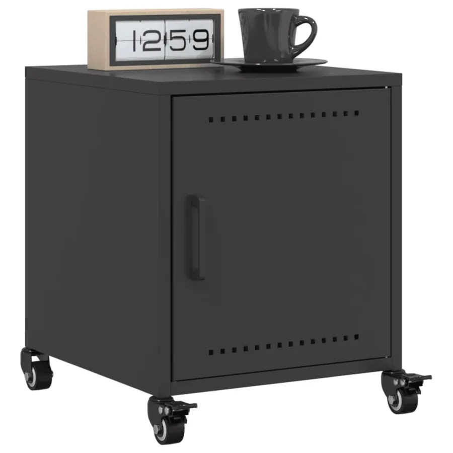 Tables de chevet 2 pcs noir 36x39x43,5 cm acier - 4
