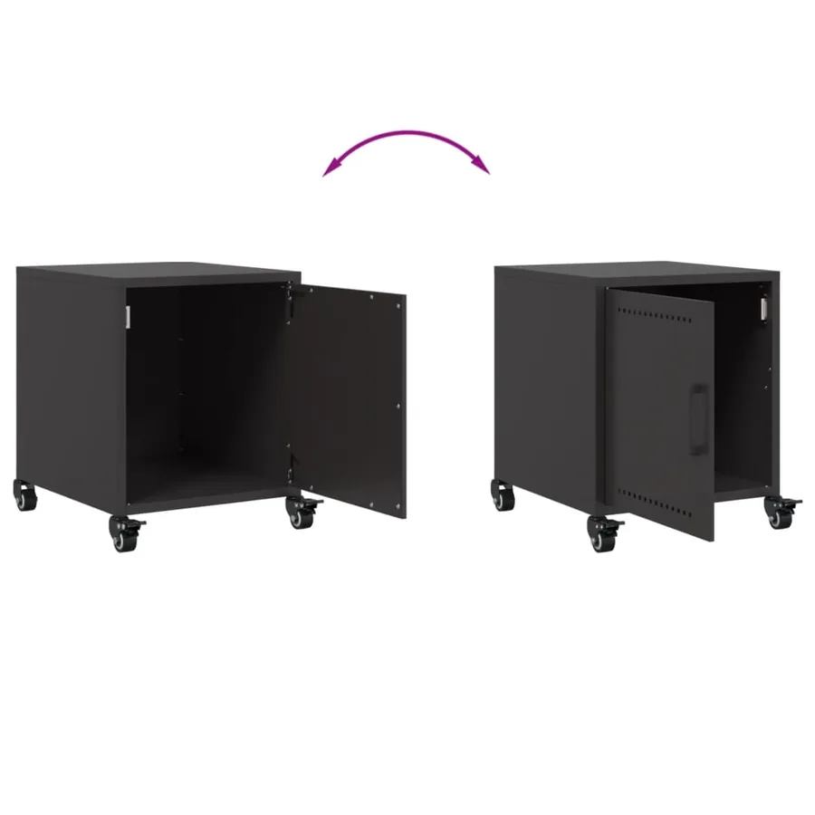 Tables de chevet 2 pcs noir 36x39x43,5 cm acier - 9