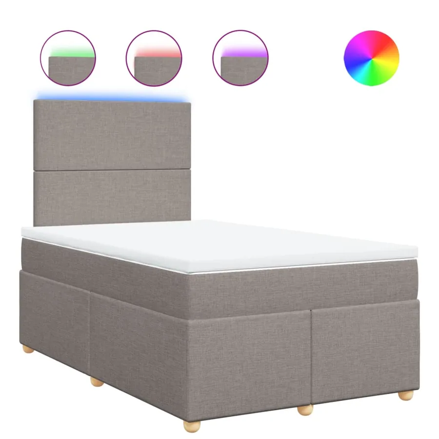 Sommier à lattes de lit avec matelas taupe 120x190 cm tissu - 2