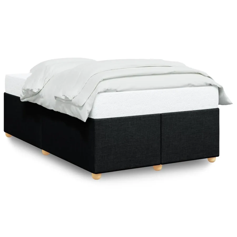 Cadre de lit sans matelas noir 120x200 cm tissu - 2