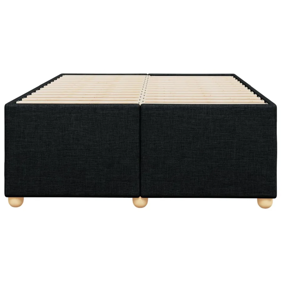 Cadre de lit sans matelas noir 120x200 cm tissu - 4