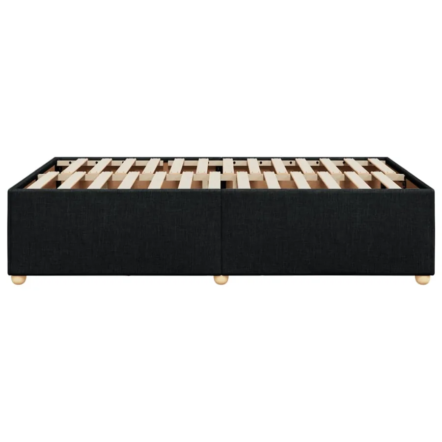 Cadre de lit sans matelas noir 120x200 cm tissu - 5