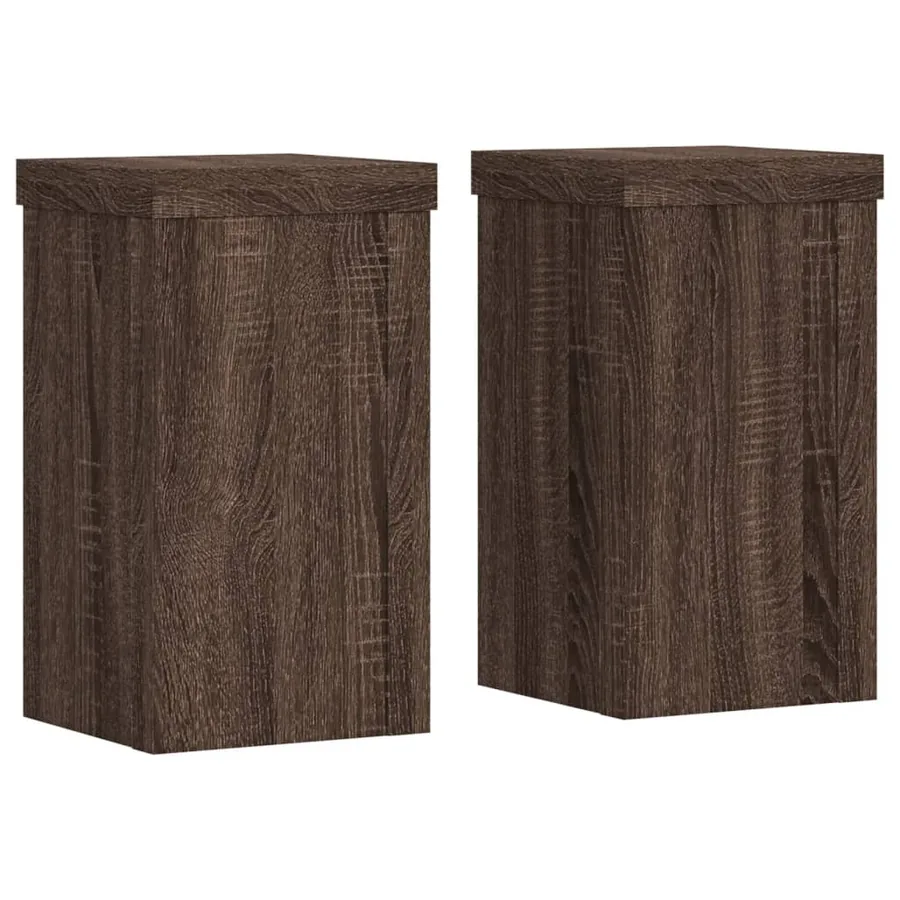 Supports pour plantes 2 pcs chêne marron bois d'ingénierie - 2