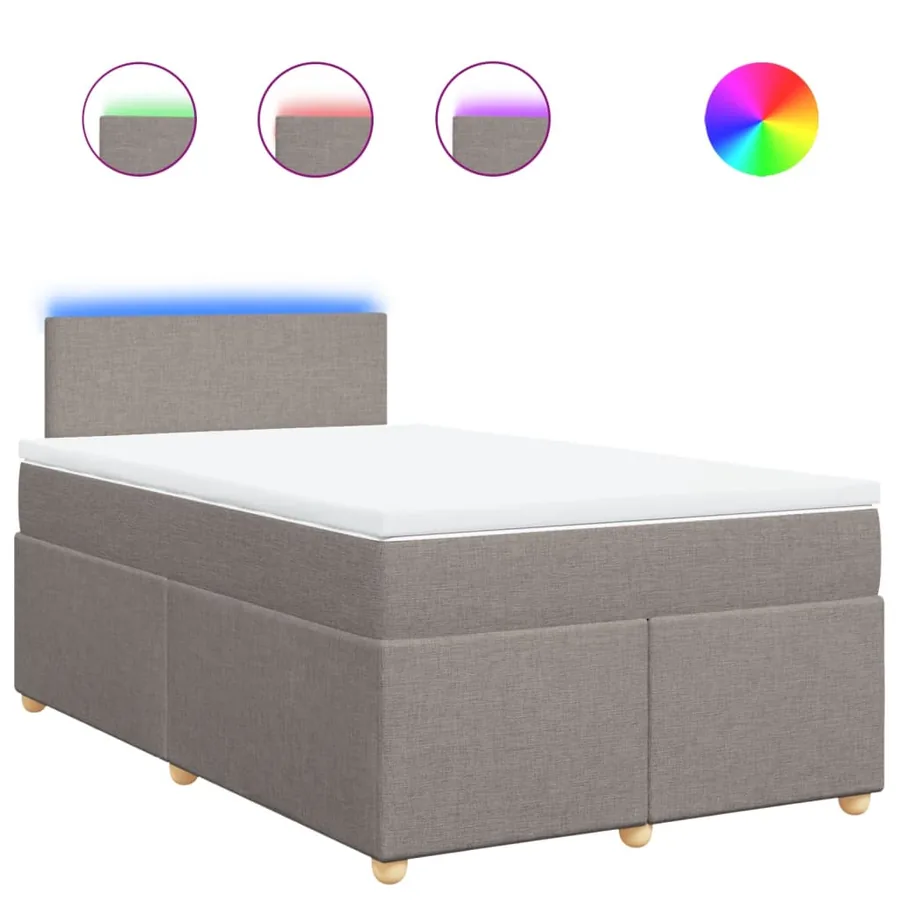 Sommier à lattes de lit avec matelas Taupe 120x200 cm Tissu - 2