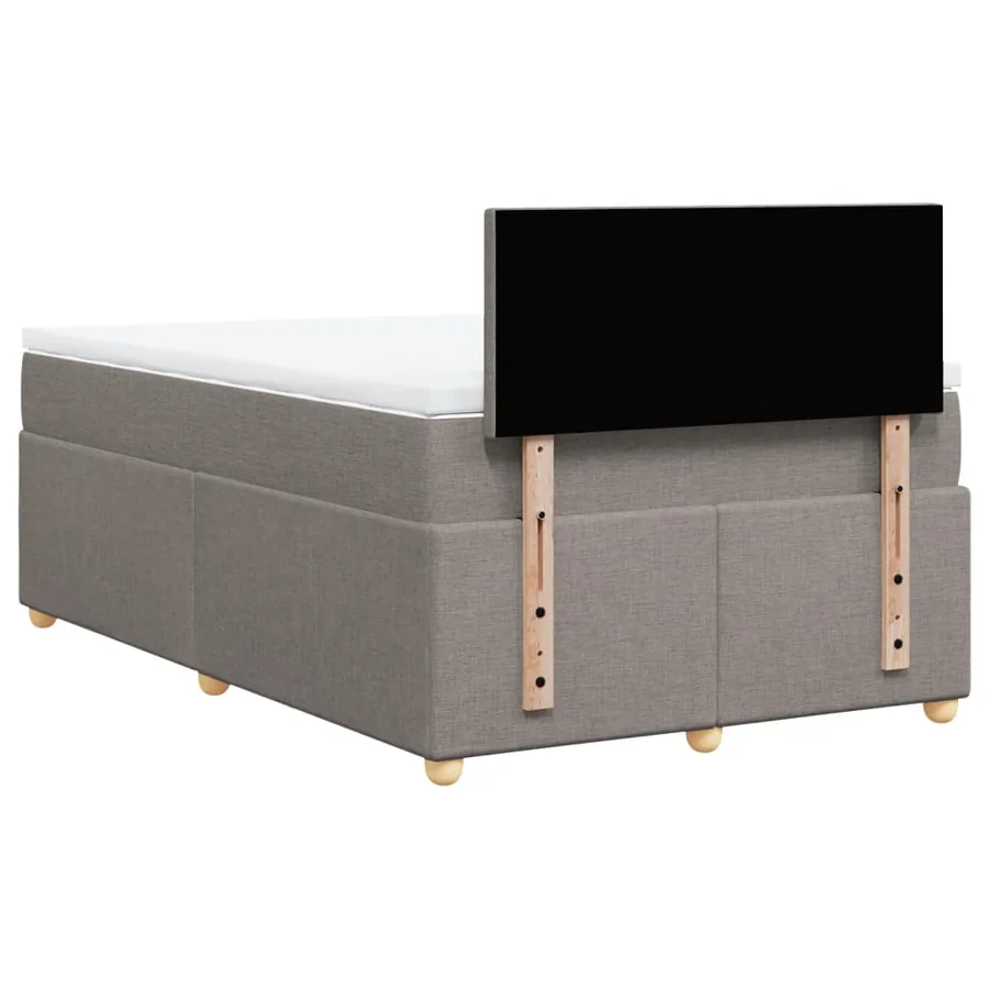 Sommier à lattes de lit avec matelas Taupe 120x200 cm Tissu - 8