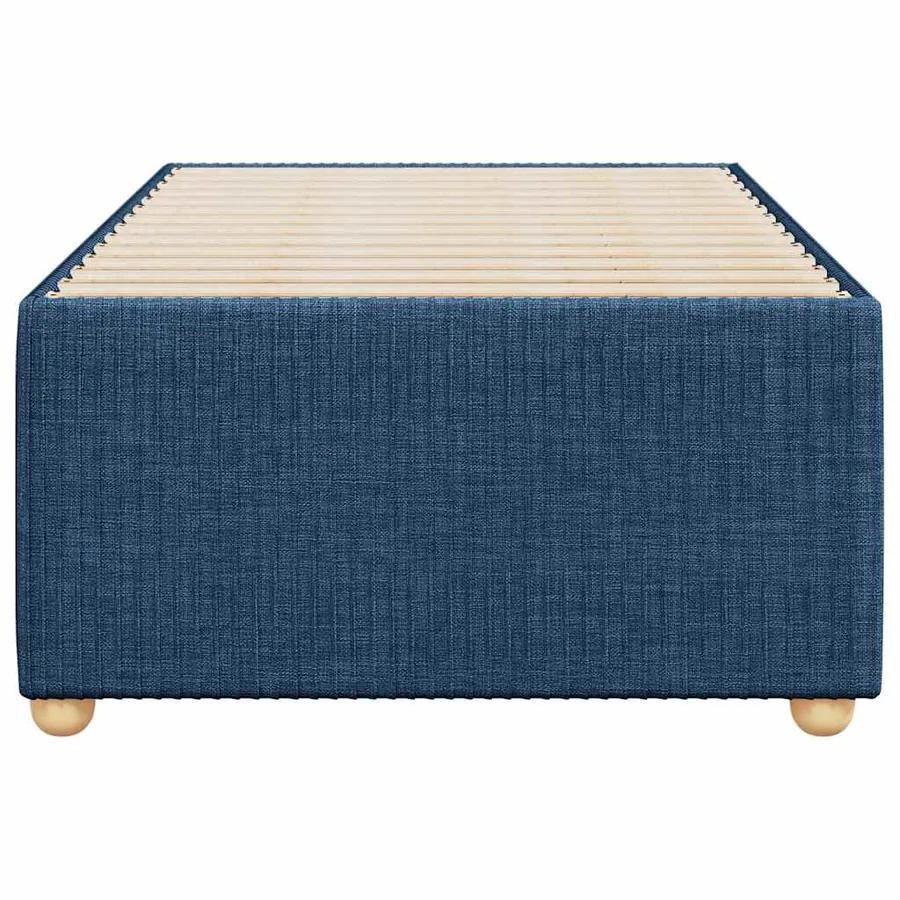 Cadre de lit sans matelas bleu 90x190 cm tissu - 4