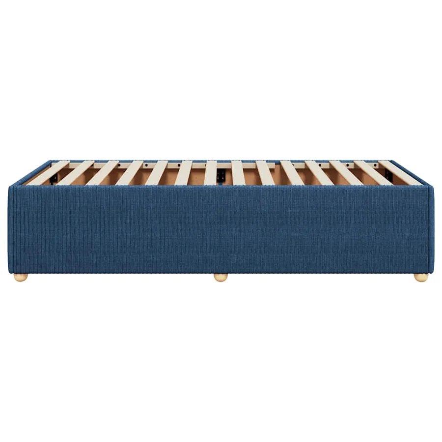 Cadre de lit sans matelas bleu 90x190 cm tissu - 5