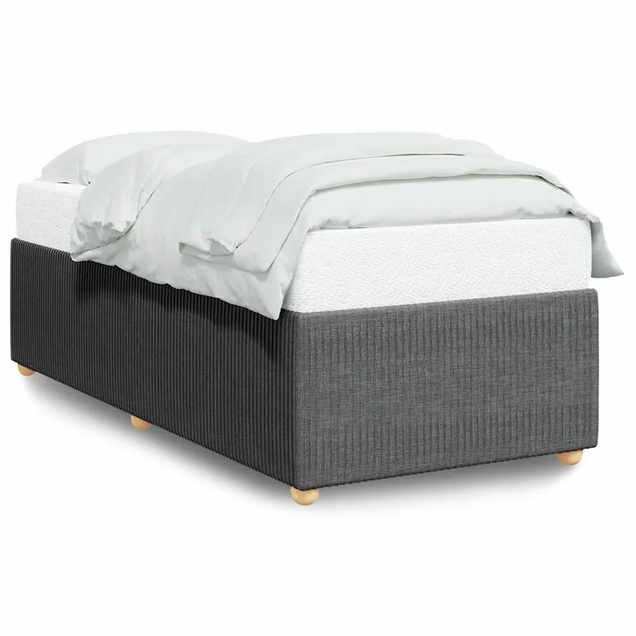 Cadre de lit sans matelas gris foncé 90x190 cm simple tissu - 2