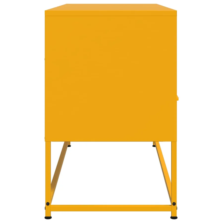 Meuble TV jaune moutarde 100,5x39x60,5 cm acier - 7