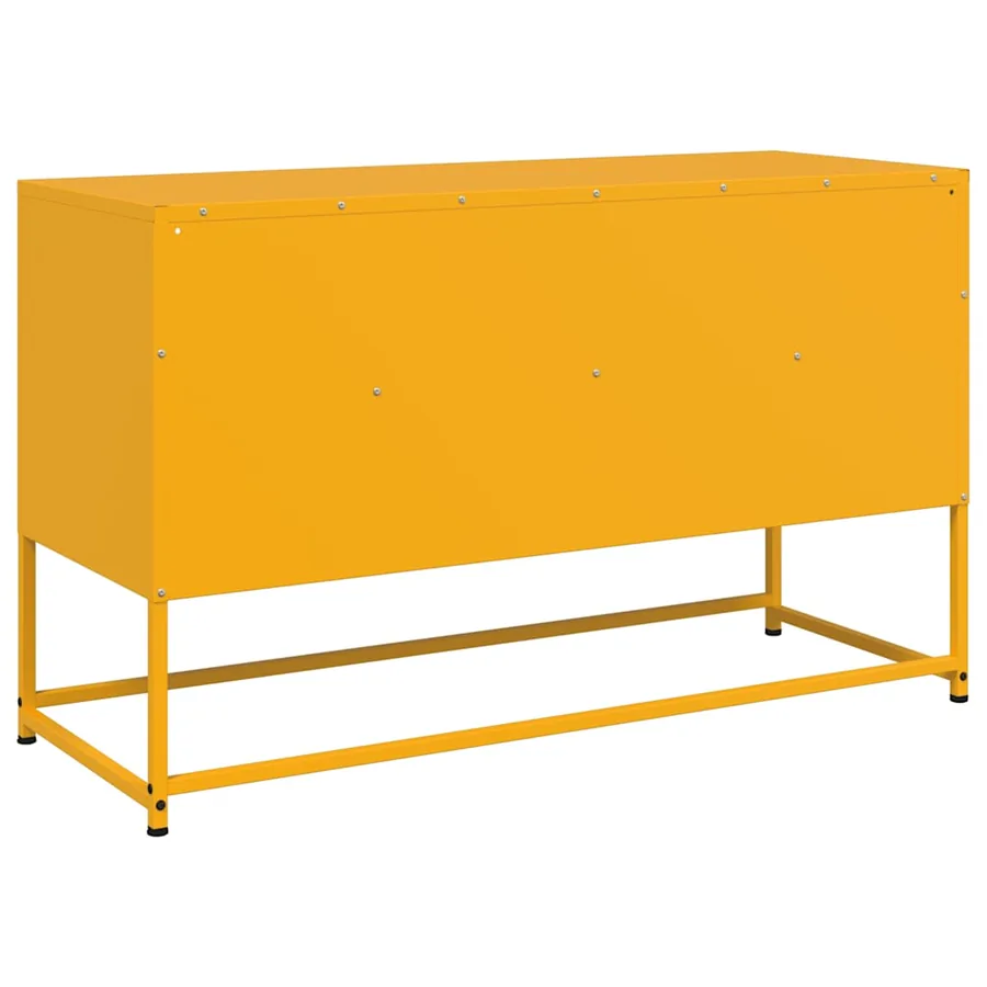 Meuble TV jaune moutarde 100,5x39x60,5 cm acier - 8