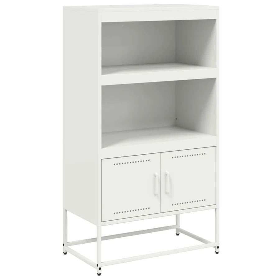 Buffet haut blanc 68,5x38,5x123,5 cm acier - 2