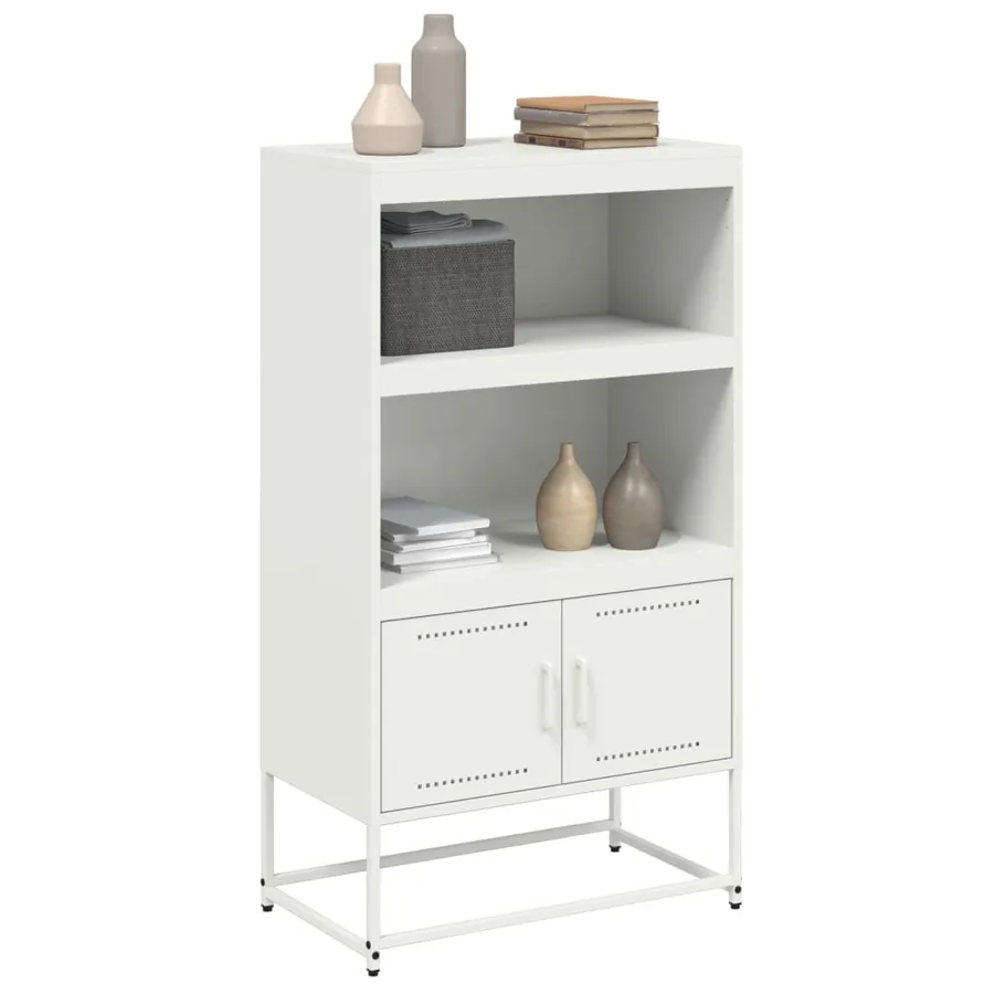Buffet haut blanc 68,5x38,5x123,5 cm acier - 4