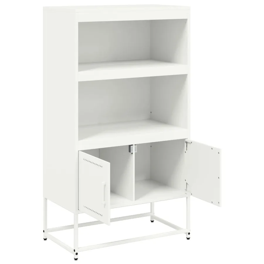 Buffet haut blanc 68,5x38,5x123,5 cm acier - 9