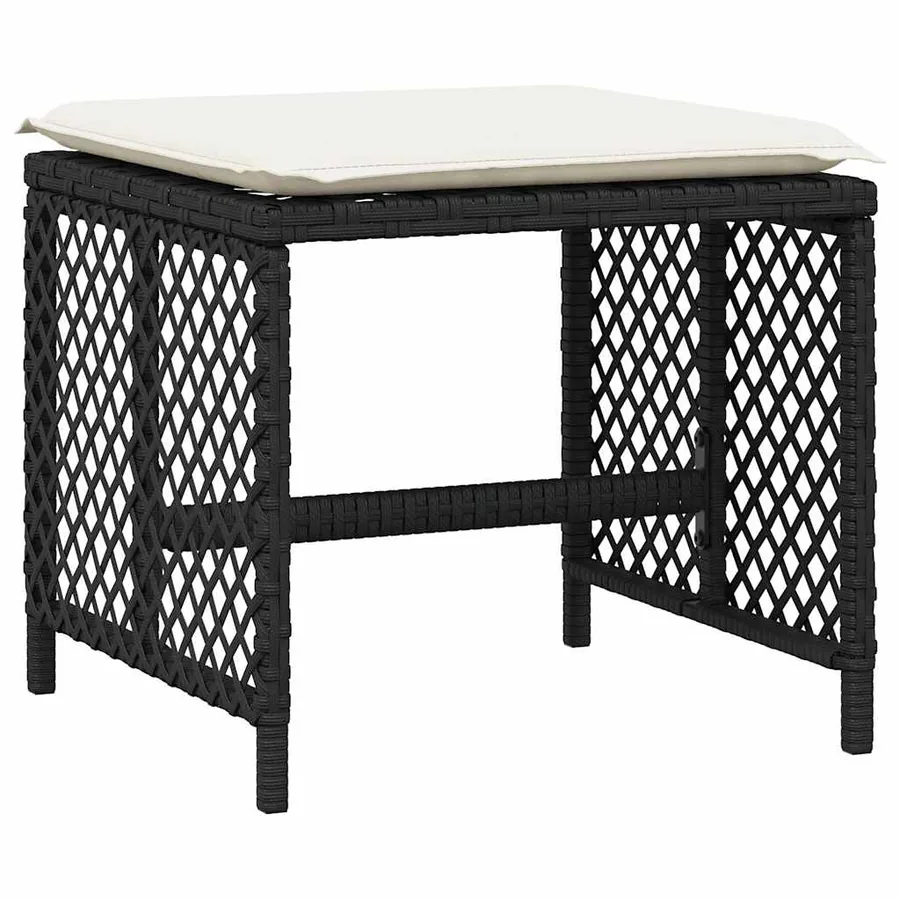 Ensemble à manger de jardin 11 pcs coussins noir résine tressée - 5