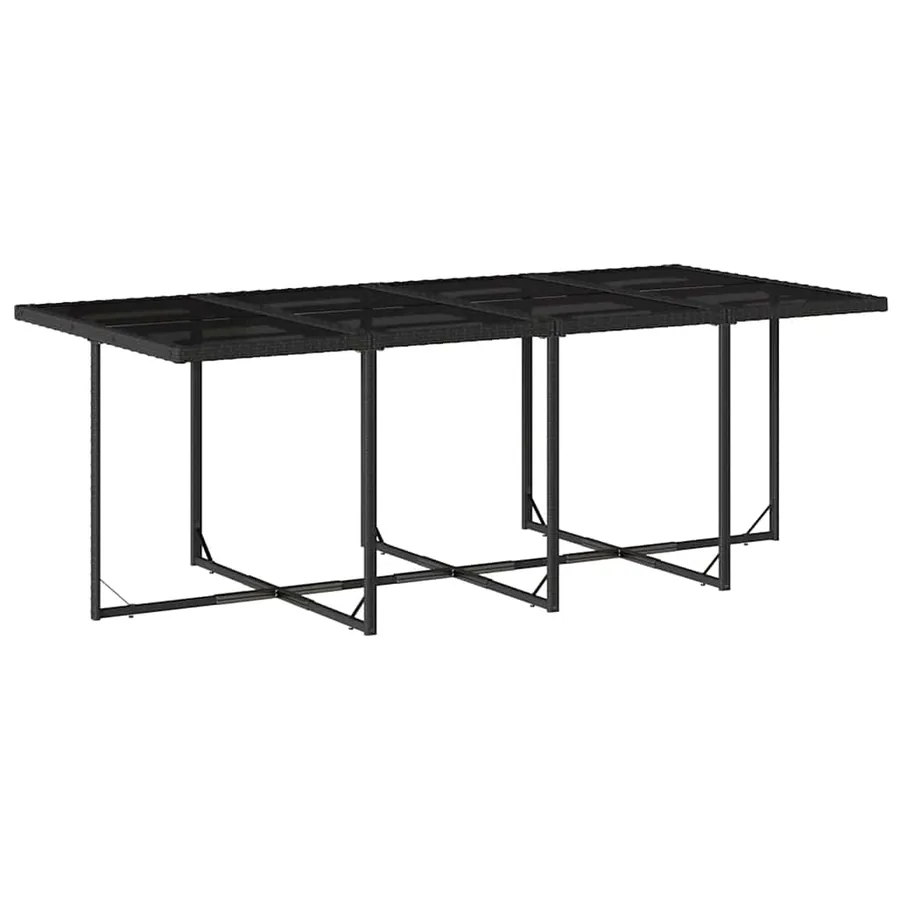Ensemble à manger de jardin 9pcs coussins noir résine tressée - 3