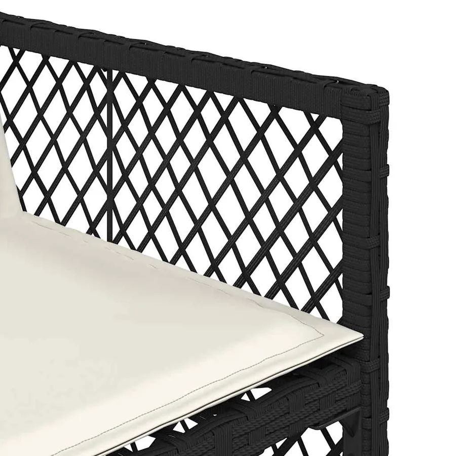 Ensemble à manger de jardin 9pcs coussins noir résine tressée - 8