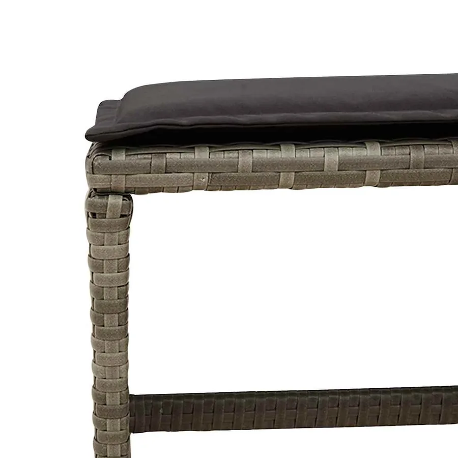 Ensemble à manger de jardin 11pcs avec coussins gris poly rotin - 10