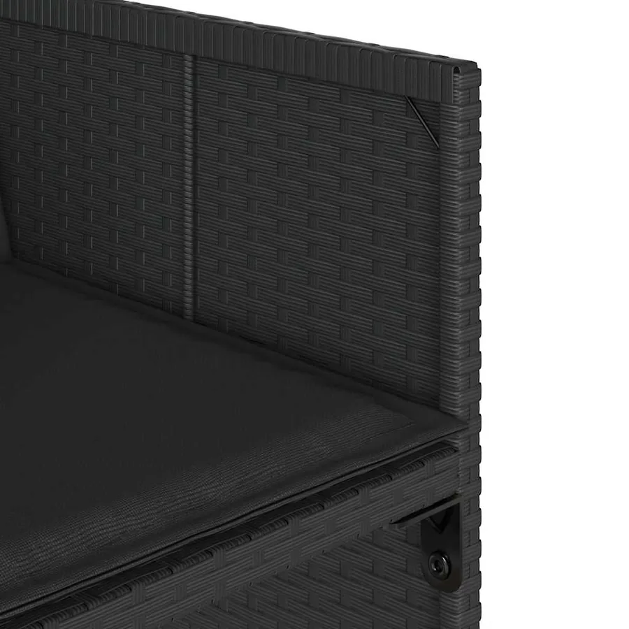 Ensemble à manger de jardin 9pcs coussins noir résine tressée - 8