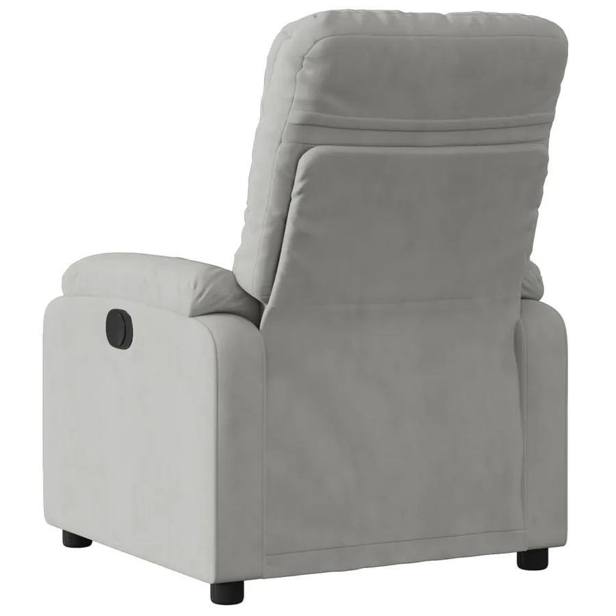 Fauteuil inclinable gris clair tissu microfibre - 3