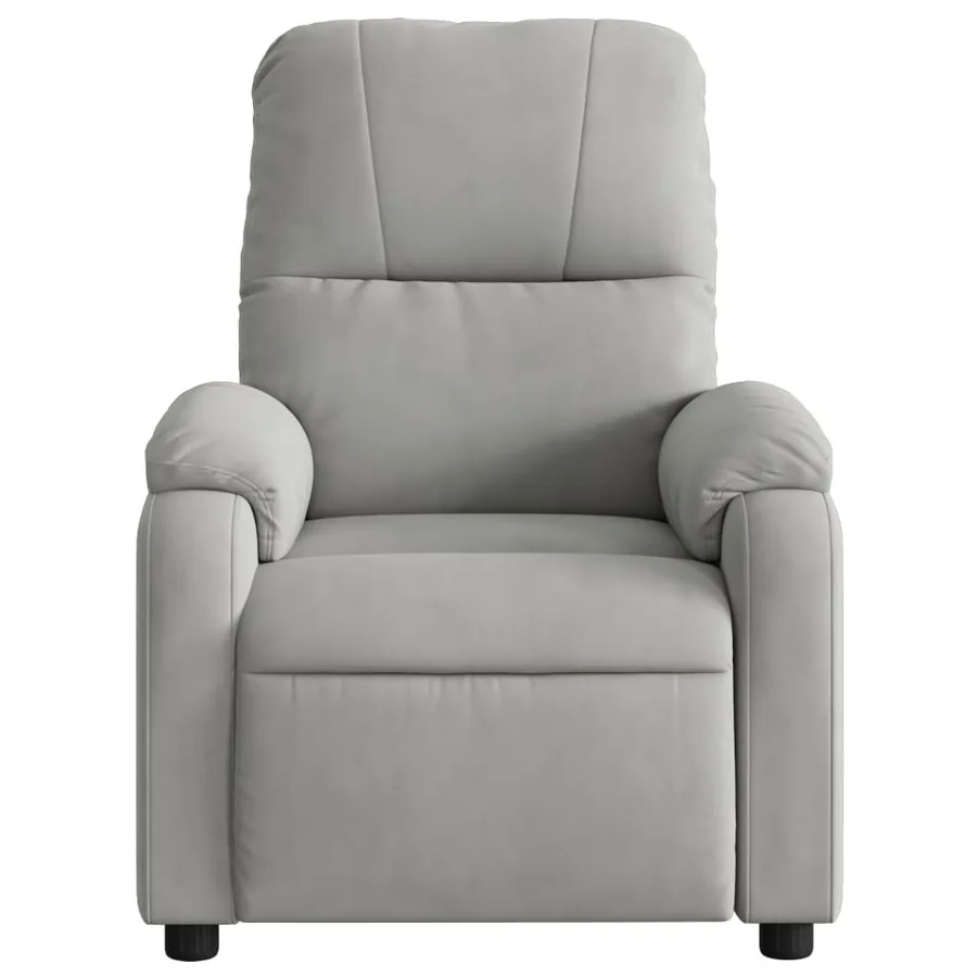 Fauteuil inclinable gris clair tissu microfibre - 6