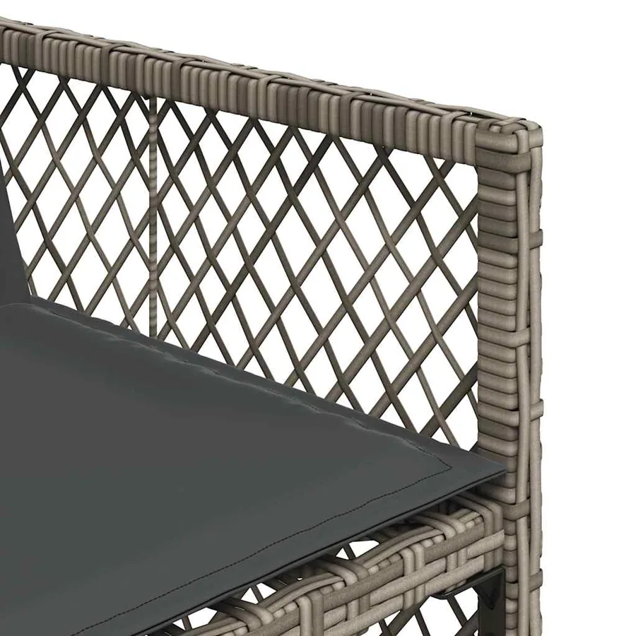 Ensemble à manger de jardin 11pcs avec coussins gris poly rotin - 8