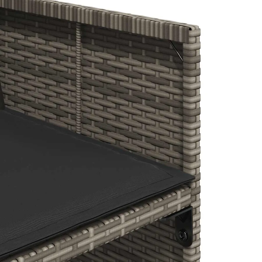 Ensemble à manger de jardin 9 pcs coussins gris résine tressée - 9
