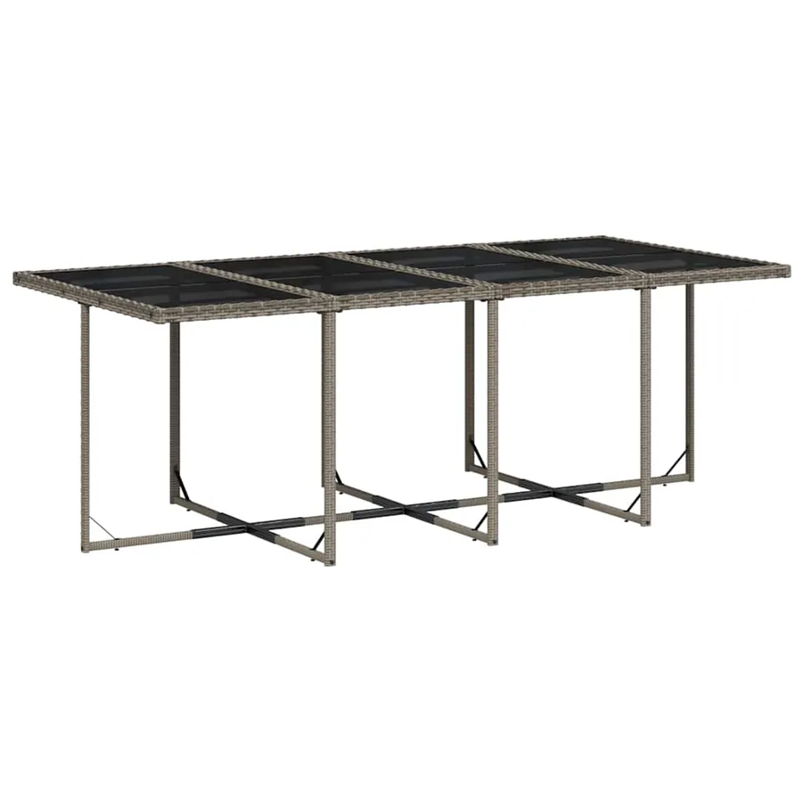 Ensemble à manger de jardin coussins 13 pcs gris résine tressée - 4