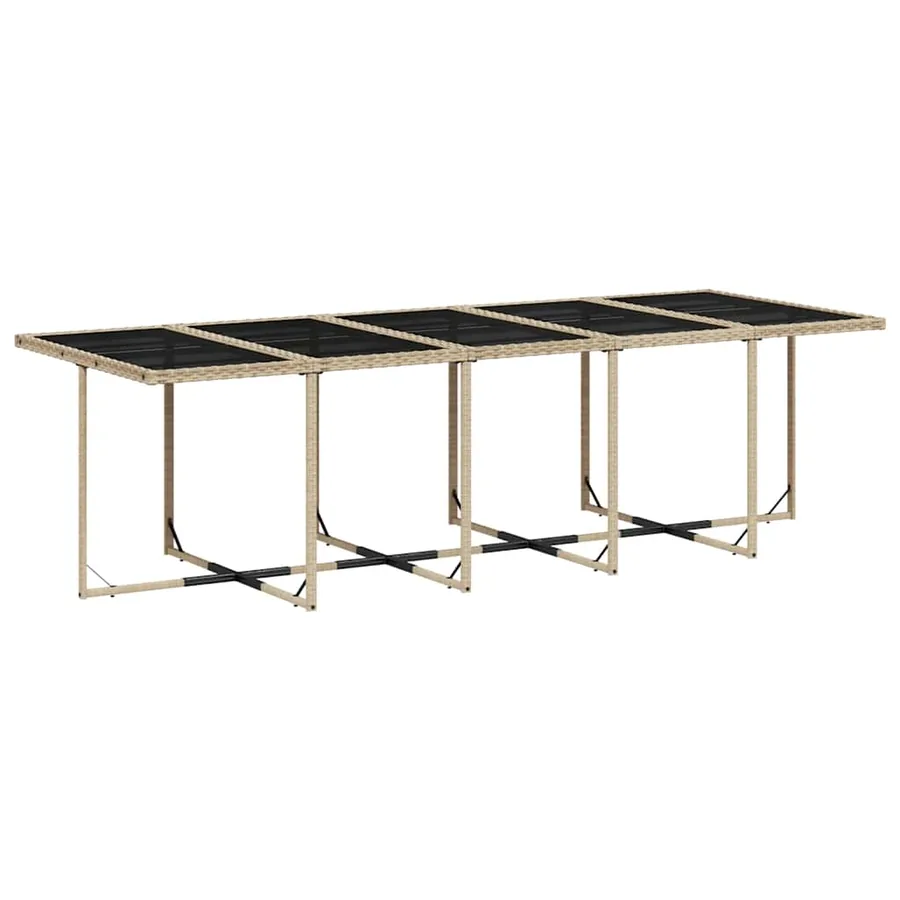 Ensemble à manger de jardin et coussins 15 pcs beige - 4