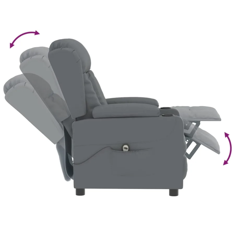 Fauteuil inclinable électrique Gris Similicuir - 7