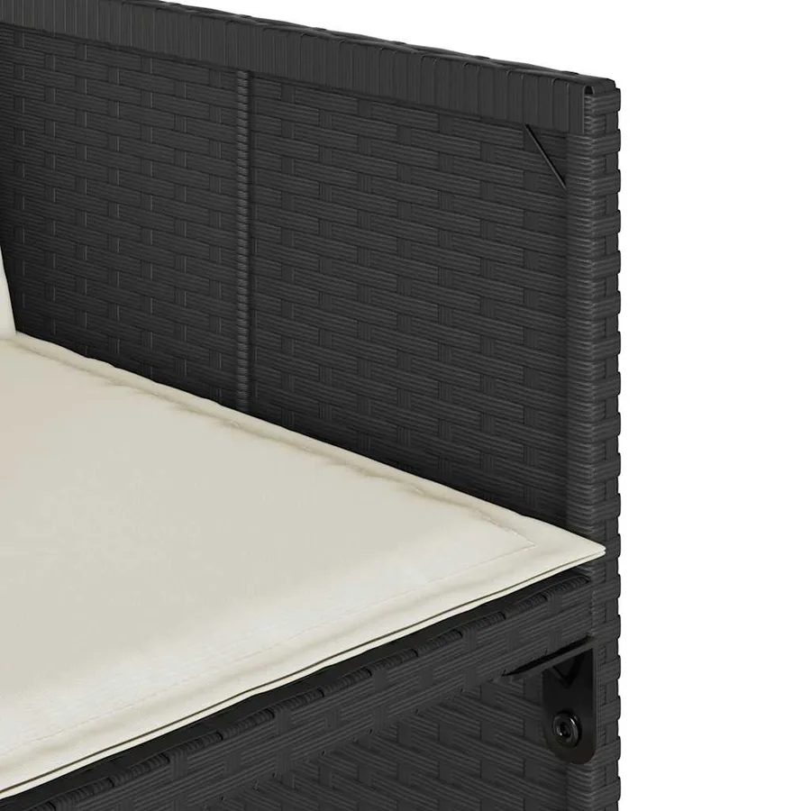 Ensemble à manger de jardin 11 pcs coussins noir résine tressée - 9