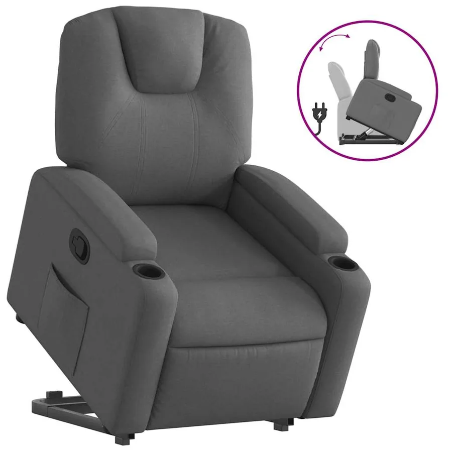 Fauteuil inclinable Gris foncé Tissu - 2