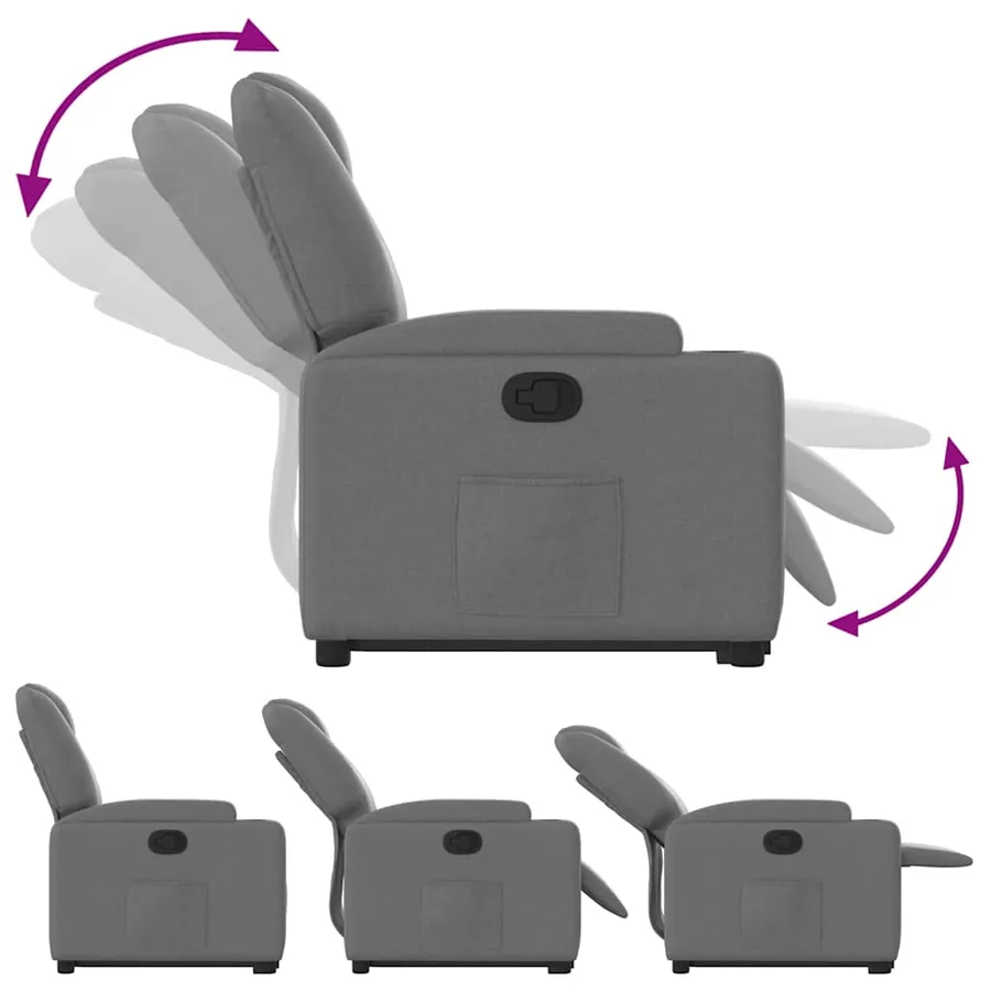 Fauteuil inclinable Gris foncé Tissu - 7