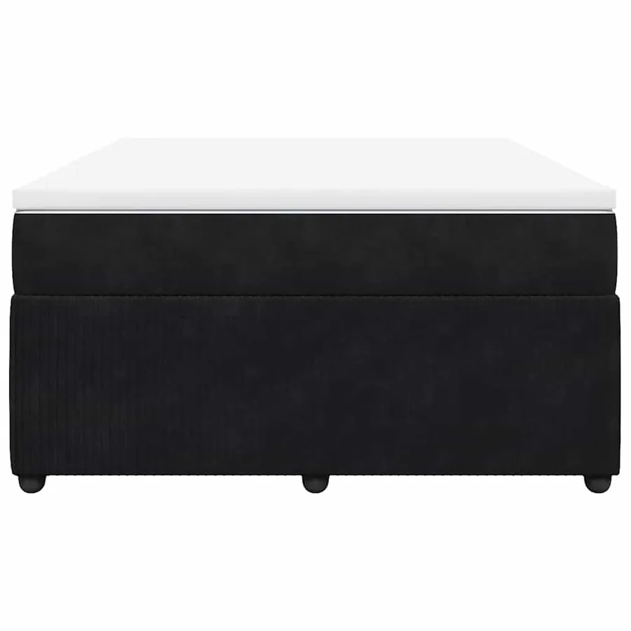 Sommier à lattes de lit avec matelas Noir 140x200 cm Velours - 4