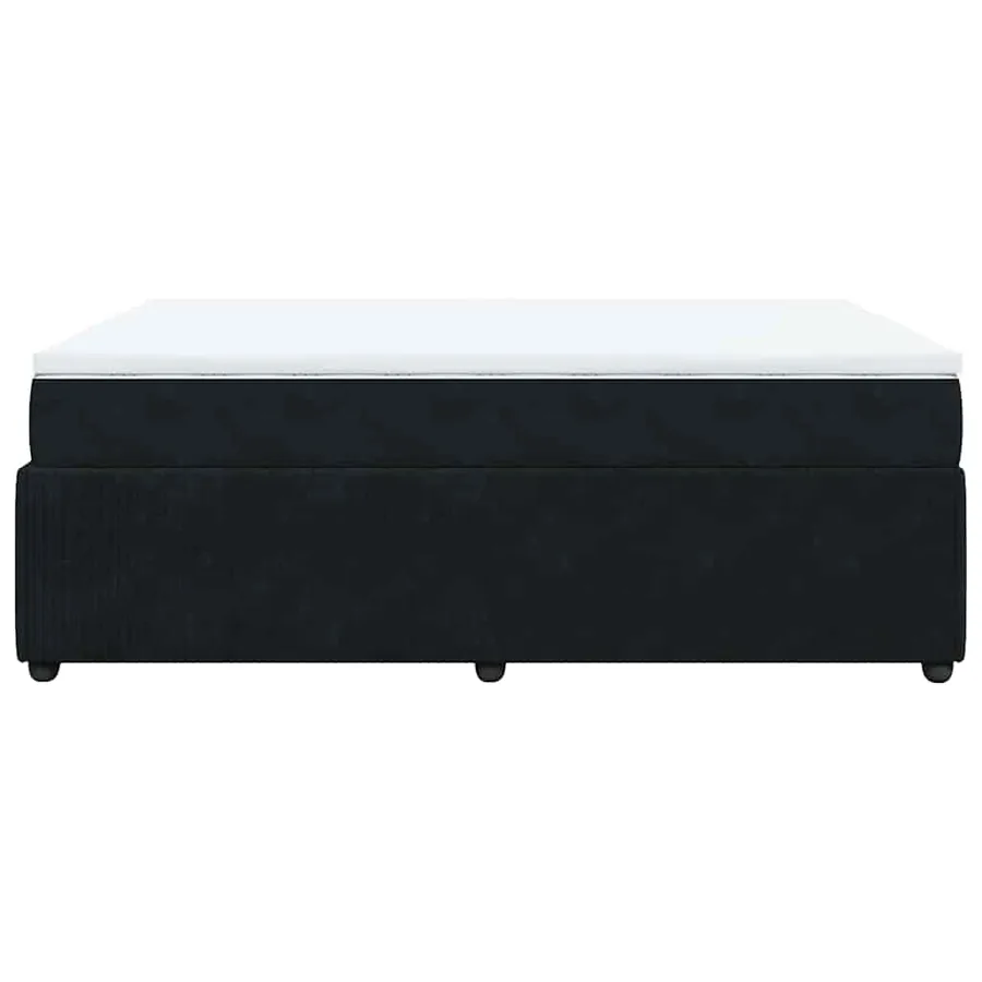 Sommier à lattes de lit avec matelas Noir 140x200 cm Velours - 8