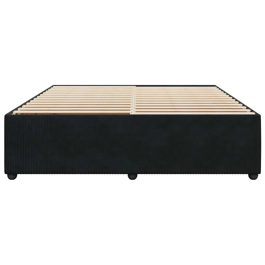 Cadre de lit sans matelas noir 180x200 cm velours - 4