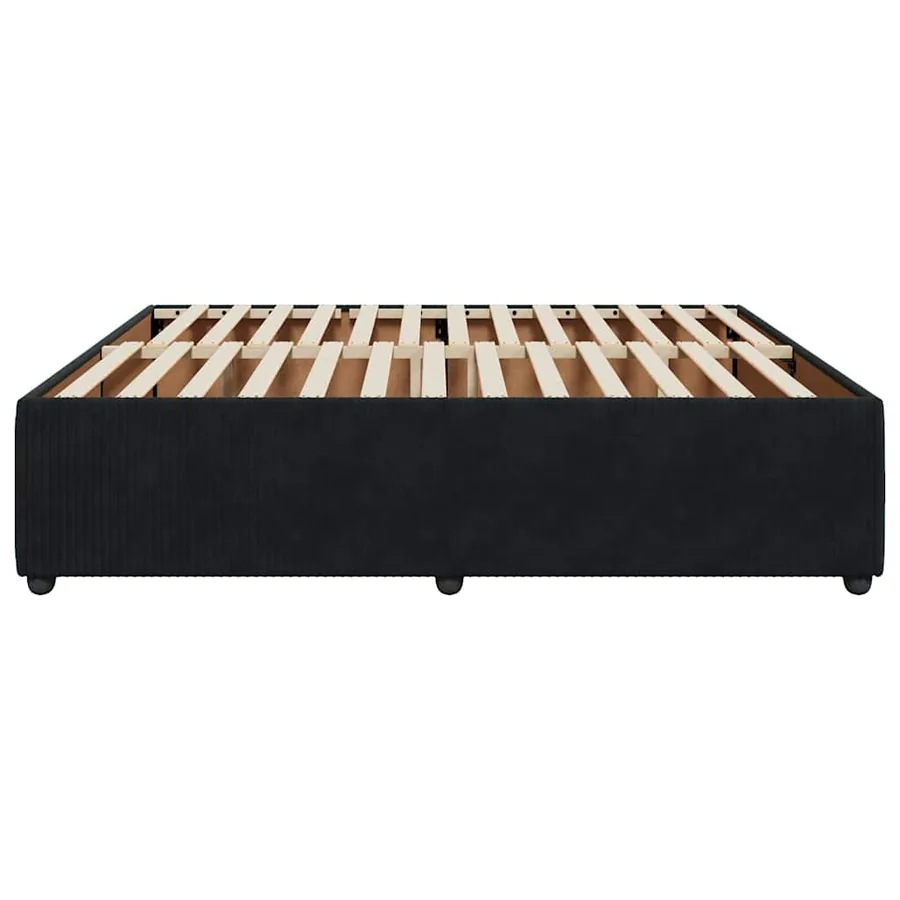 Cadre de lit sans matelas noir 180x200 cm velours - 5