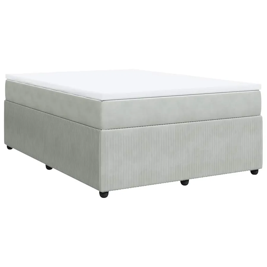 Sommier à lattes de lit et matelas Gris clair 140x200cm Velours - 2