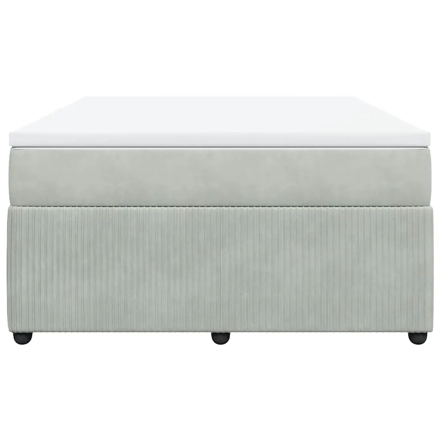Sommier à lattes de lit et matelas Gris clair 140x200cm Velours - 4