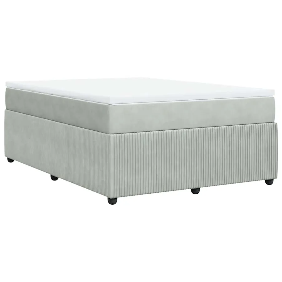 Sommier à lattes de lit et matelas Gris clair 140x200cm Velours - 9
